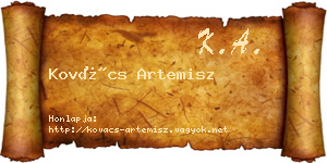 Kovács Artemisz névjegykártya